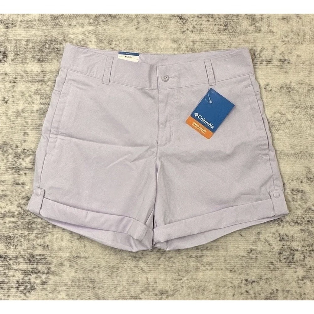 NWT Columbia Silver Ridge Utility Shorts Women's Size 6 Lavender 4" Inseam